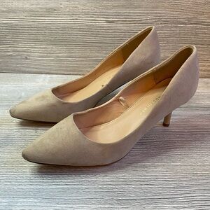Atmosphere soft cream taupe colored microfiber pumps. Size 8 heels